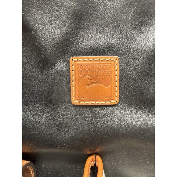 Dooney Bourke Large Black Leather With Cognac Trim Shoulder bag - Picture 11 of 16